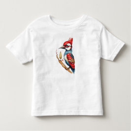 Red and Blue Woodpecker T Shirt