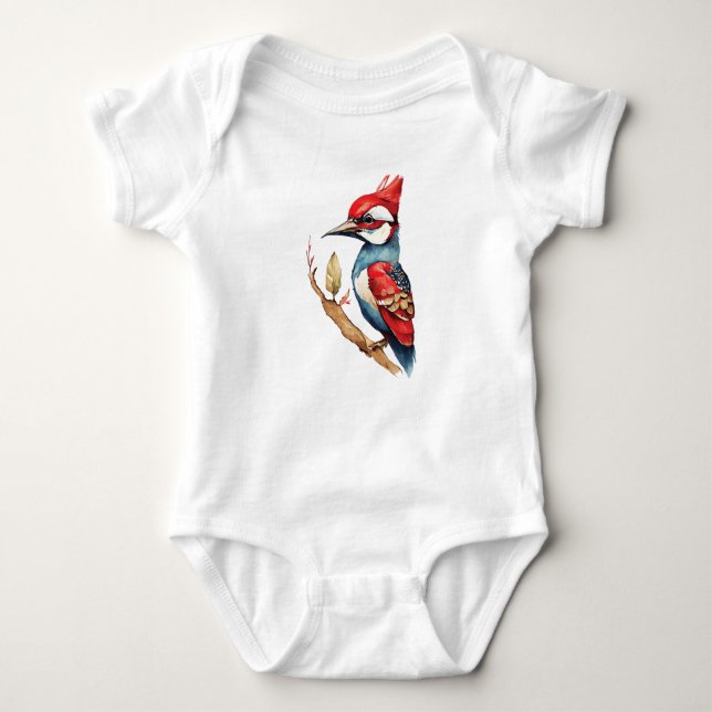Red and Blue Woodpecker T Shirt (Framsida)