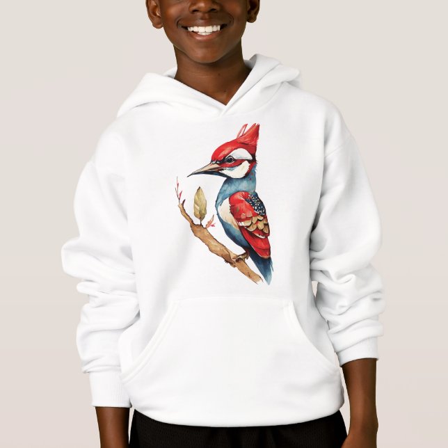 Red and Blue Woodpecker T Shirt (Framsida)