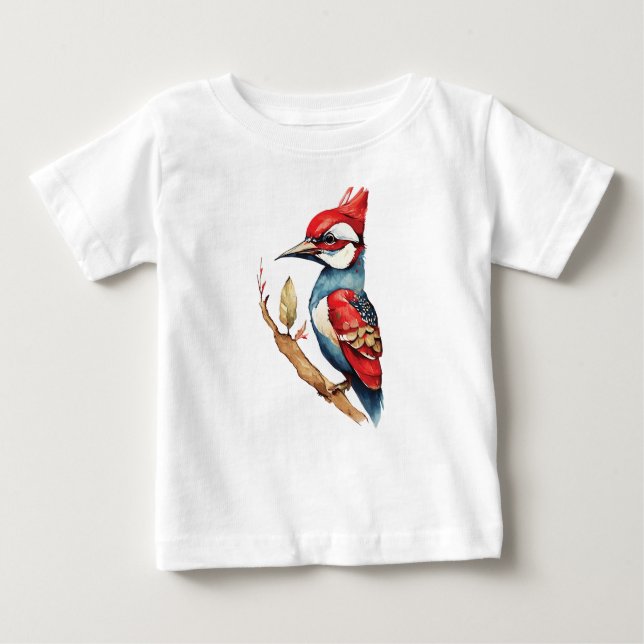 Red and Blue Woodpecker T Shirt (Framsida)