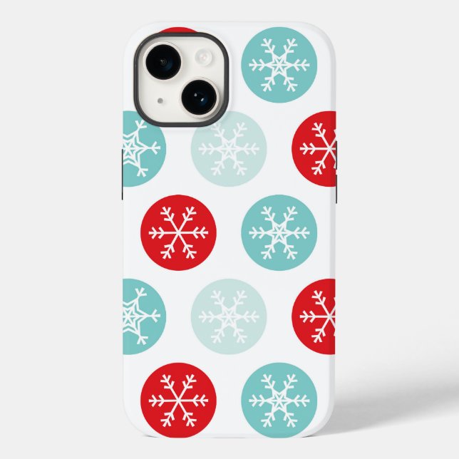 Red and Blues Snowflake Phone Case (Baksida)