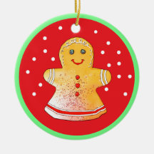 Red and Brown Gingerbread Girl Ornament