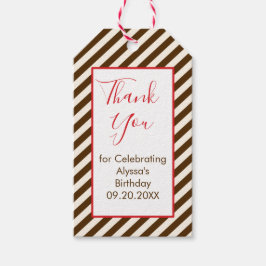 Red and Brown Rand Tack Gift Märkres Presentetikett