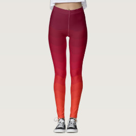 Red and Burgundy Ombre Vinkarare Leggings
