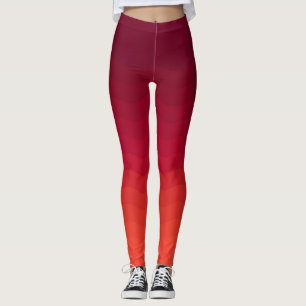 Red and Burgundy Ombre Vinkarare Leggings