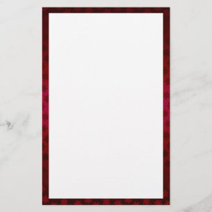 Red and Burgundy Snowflake Gräns Brevpapper