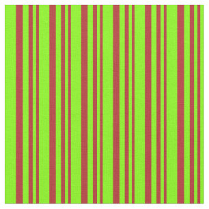 Red and Chartreuse Färgad Lined Mönster Tyg