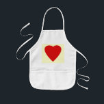 Red and Cream Kärlek Heart Design. Barnförkläde<br><div class="desc">Ett rött hjärta på krämbakgrunden.</div>