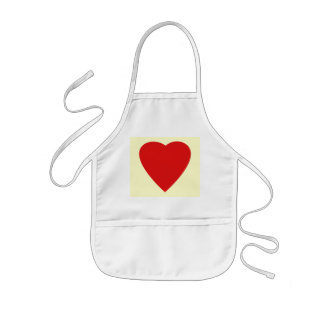 Red and Cream Kärlek Heart Design. Barnförkläde