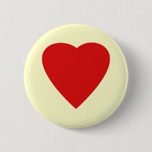 Red and Cream Kärlek Heart Design. Knapp