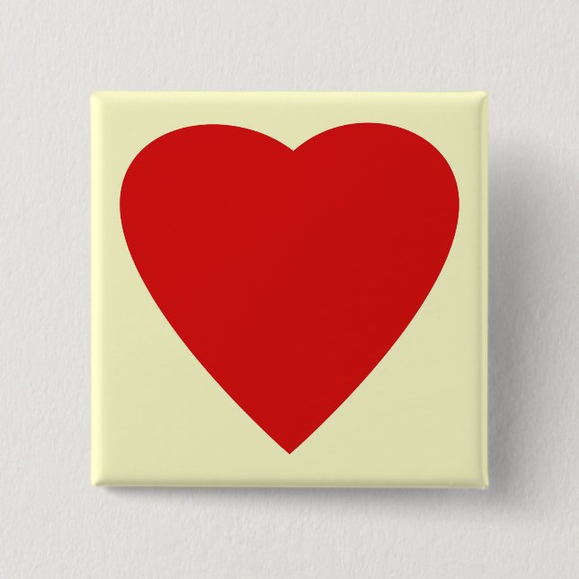 Red and Cream Kärlek Heart Design. Knapp (Framsida)