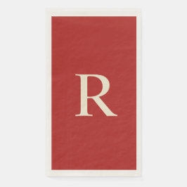 Red and Cream Monogrammed Papper Guest Towel Pappersservett