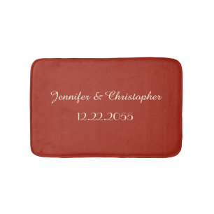 Red and Cream Personlig Plush Bath Mat Badrumsmatta
