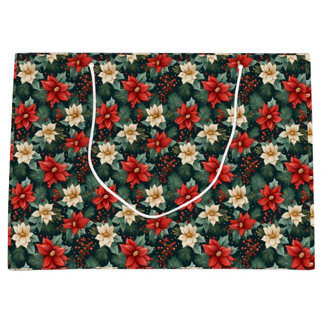 Red and Cream Poinsettias with Berries (Framsidan)