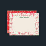 Red and Cream Simple Bows Personal Stationery Anteckningskort<br><div class="desc">En mönster av enkla och söta handdragna bogar i festive cherry red på varmt vitt ge detta platta personligt papperskort ett carefree och feminine luft,  perfekt för att skicka helgdag efter jul eller som en festlig,  säsong,  anpassad värdinna-gåva. Glöm inte att redigera namn!</div>
