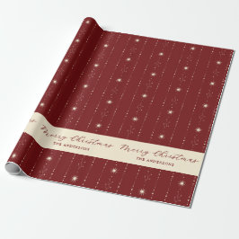 Red and Cream Stars God jul Presentpapper