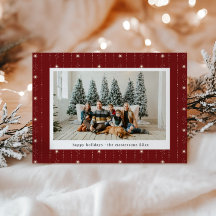Red and Cream Stars Tapet Photo Helgdag Card
