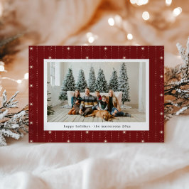 Red and Cream Stars Tapet Photo Helgdag Card Julkort