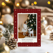 Red and Cream Stars Tapet Photo Helgdag Card