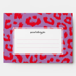 Red and Dusty Lila Bold Leopard Print