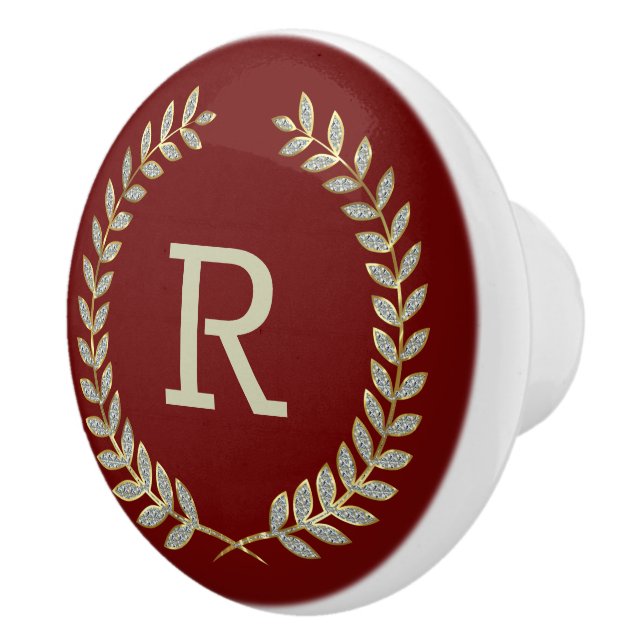 Red and Faux Glitter Wandeckemic Knob Knopp (Höger)