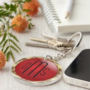 Red and Faux Metallic Guld med Monogram