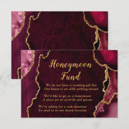Red and Gold Agate Honeymoon Fund Tilläggskort