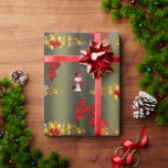 Red and Gold Christmas Decorations Presentpapper<br><div class="desc">A colorful Christmas wrapping paper featuring a pattern of red and gold Christmas decorations including little snowmen in red velvet, large red silk bows, golden Christmas trees with red baubles and bows, golden holly leaves with red berries to add an elegant and special designer Christmas touch to your gifts for...</div>