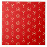 Red and Gold Ornamental Design Kakelplatta<br><div class="desc">Red and gold ornamental design.</div>
