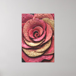 Red and Gold Rose Texture Abstract Wall Art Canvastryck