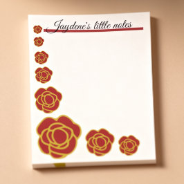Red And Gold Roses Post-it Block