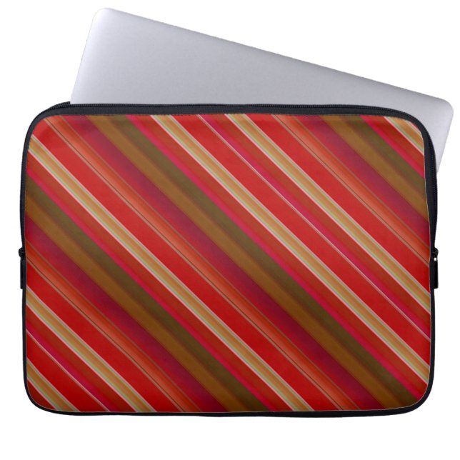 Red and Gold Stripes Laptop Fodral (Framsidan)