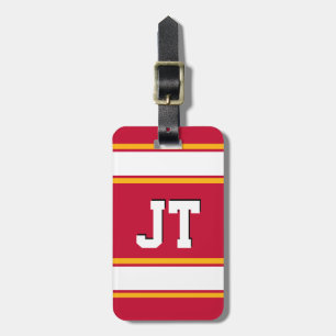 Red and Golden Gult Sports Rand Monogram Bagagebricka