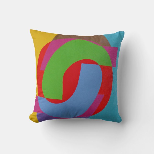 Red and Green Abstract Throw Pillow Kudde (Framsida)