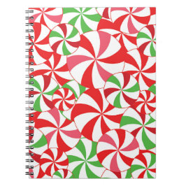 Red and Green Christmas Candy Cane Notebook Anteckningsbok