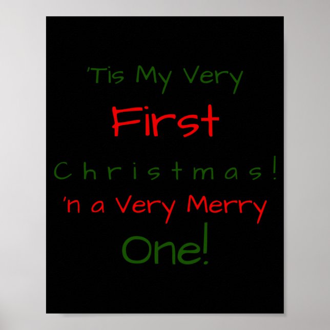 Red And Green D First Baby Christmas Baby  Poster (Framsidan)
