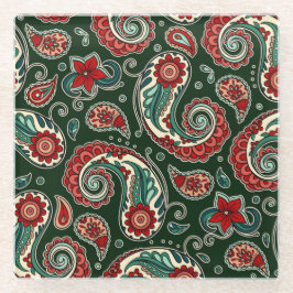 Red and Green Paisley Coaster