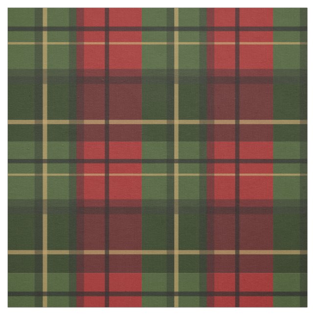 Red And Green Plaid Tartan Pattern Tyg (Provkarta)