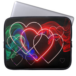 Red and Green Smoke on Valentines Electronics Bag Laptop Fodral