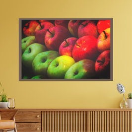 Red and Grönt Apples Rik Premium Wrapped Wall-Art Canvastryck