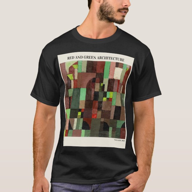RED AND GRÖNT ARCHITECTURE by Paul Klee ,Abstrakt T Shirt (Framsida)