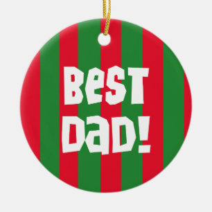 Red and Grönt Best Pappa Keepsaké Ornament