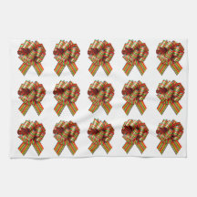 Red and Grönt Bows Kitchen Towel