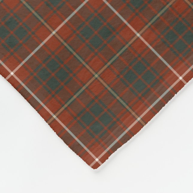 Red and Grönt Bruce Klan Tartan Fleecefilt (Hörn)