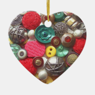 Red and Grönt Buttons jul Ornament