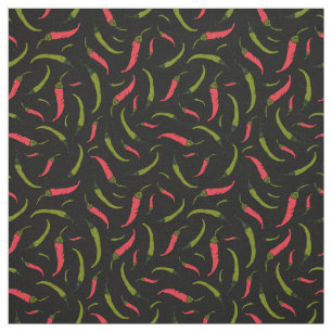 Red and Grönt Chili Peppers on Black Tyg