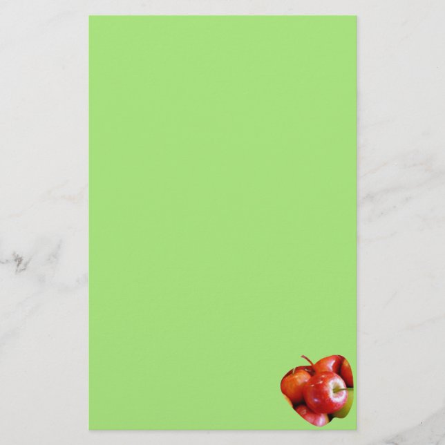 Red and Grönt Delicious Apples Stationery Brevpapper (Framsida)