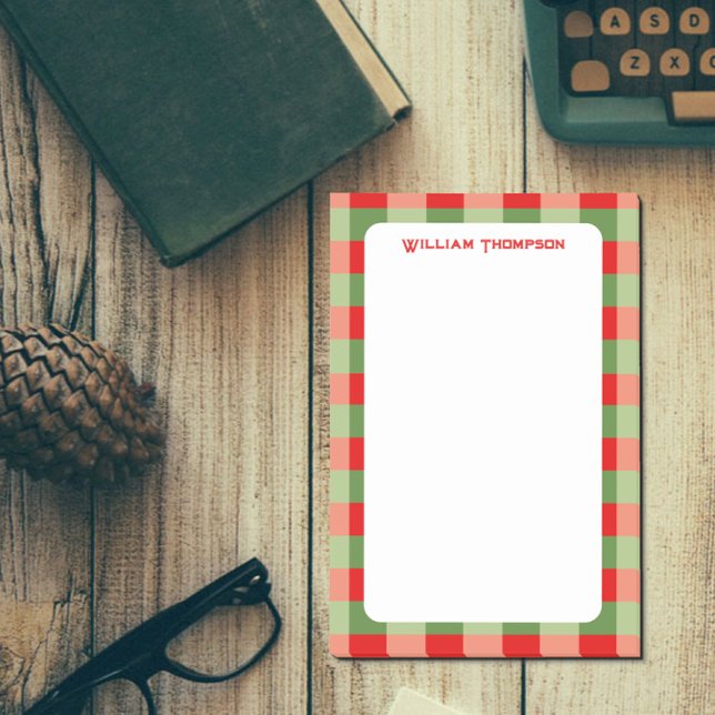 Red and Grönt Gingham Play Post-it Notes (Skapare uppladdad)