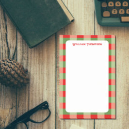 Red and Grönt Gingham Play Post-it Notes Block