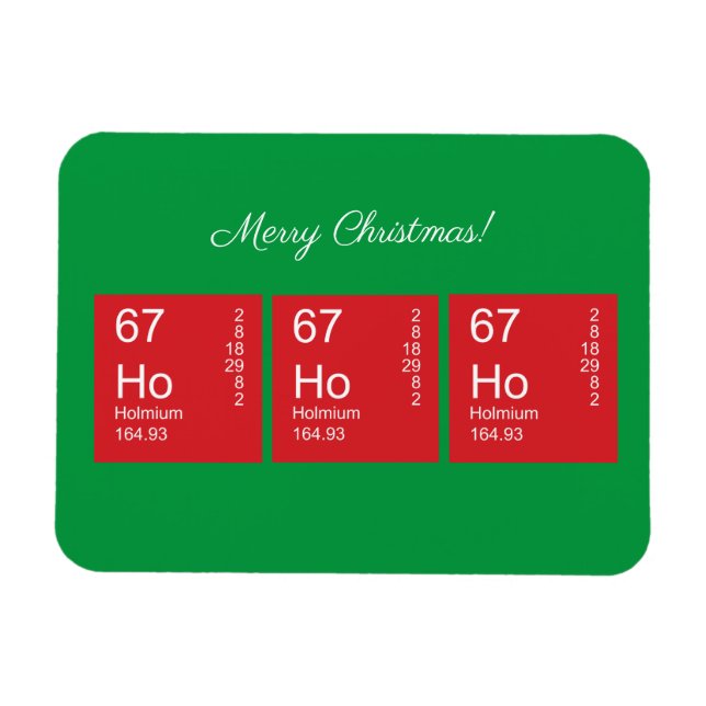 Red and Grönt Ho Ho Ho Periodic Bord Magnet (Horisontell)